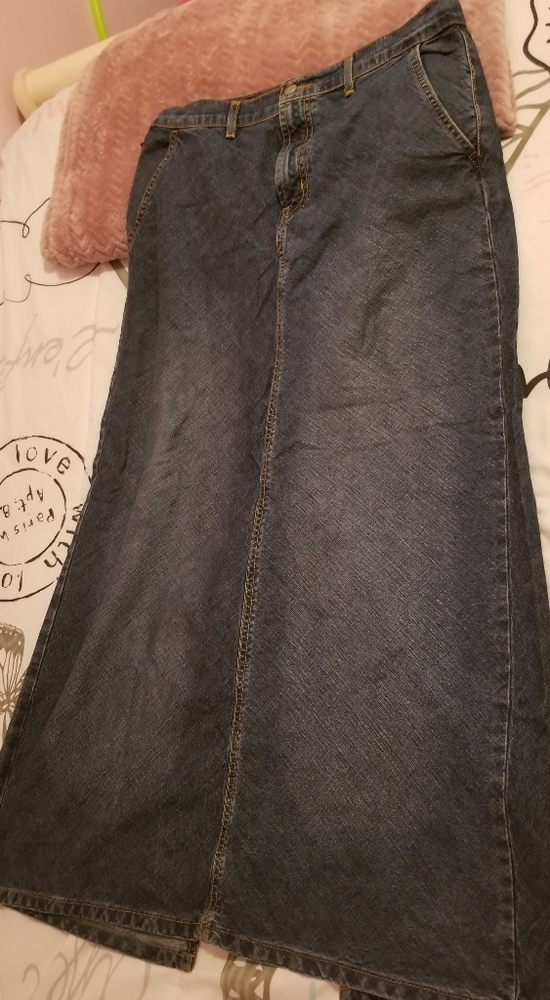 Ralph Lauren long bias denim skirt